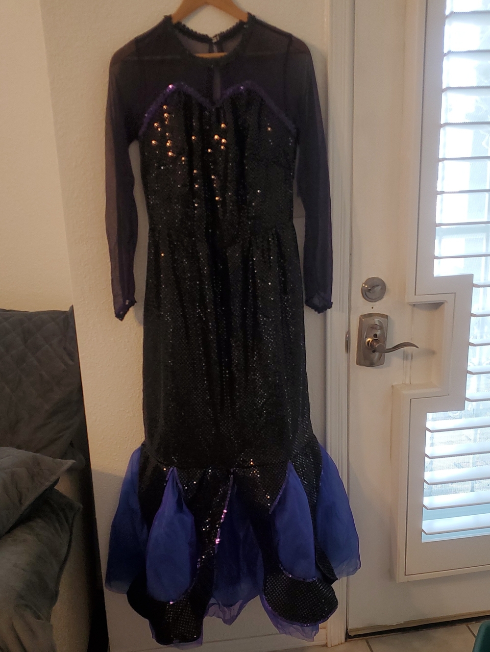 Disney Official Ursula Black and Purple Sequin Mermaid Costume Dress